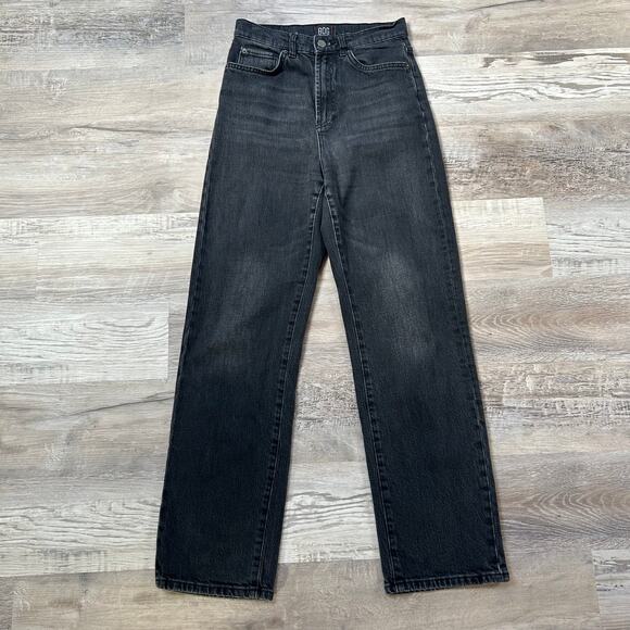 BDG Cowboy Jeans Black Wash Straight Leg High Rise Stretch Denim 27 Y2K Indie - Picture 3 of 8